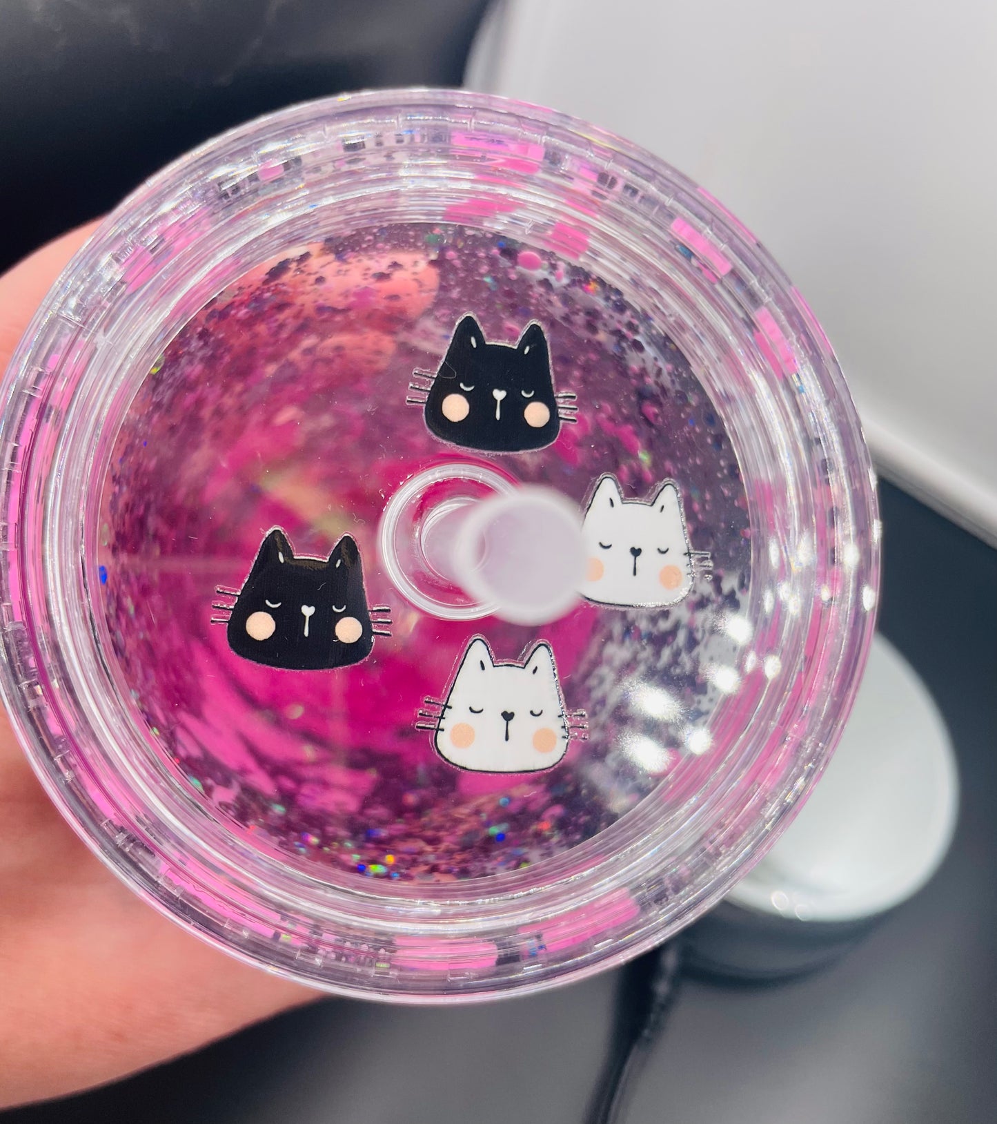 Pink Cats Lava drip 24oz acrylic tumbler