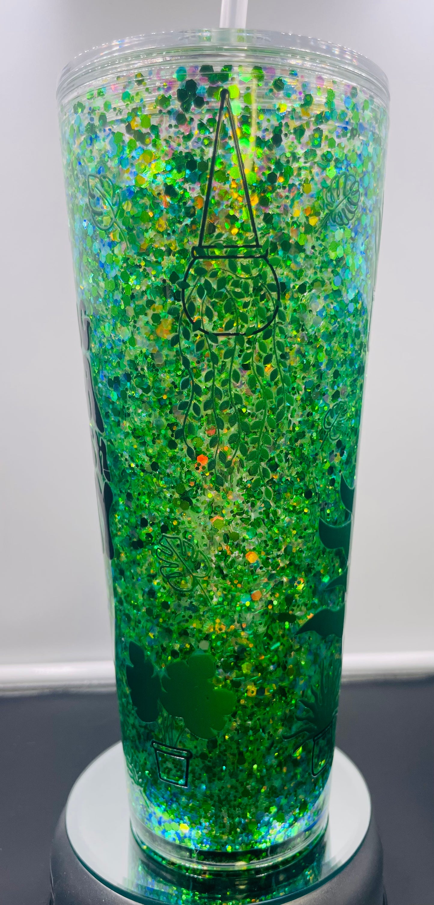 Green Plants Lava drip 24oz acrylic tumbler