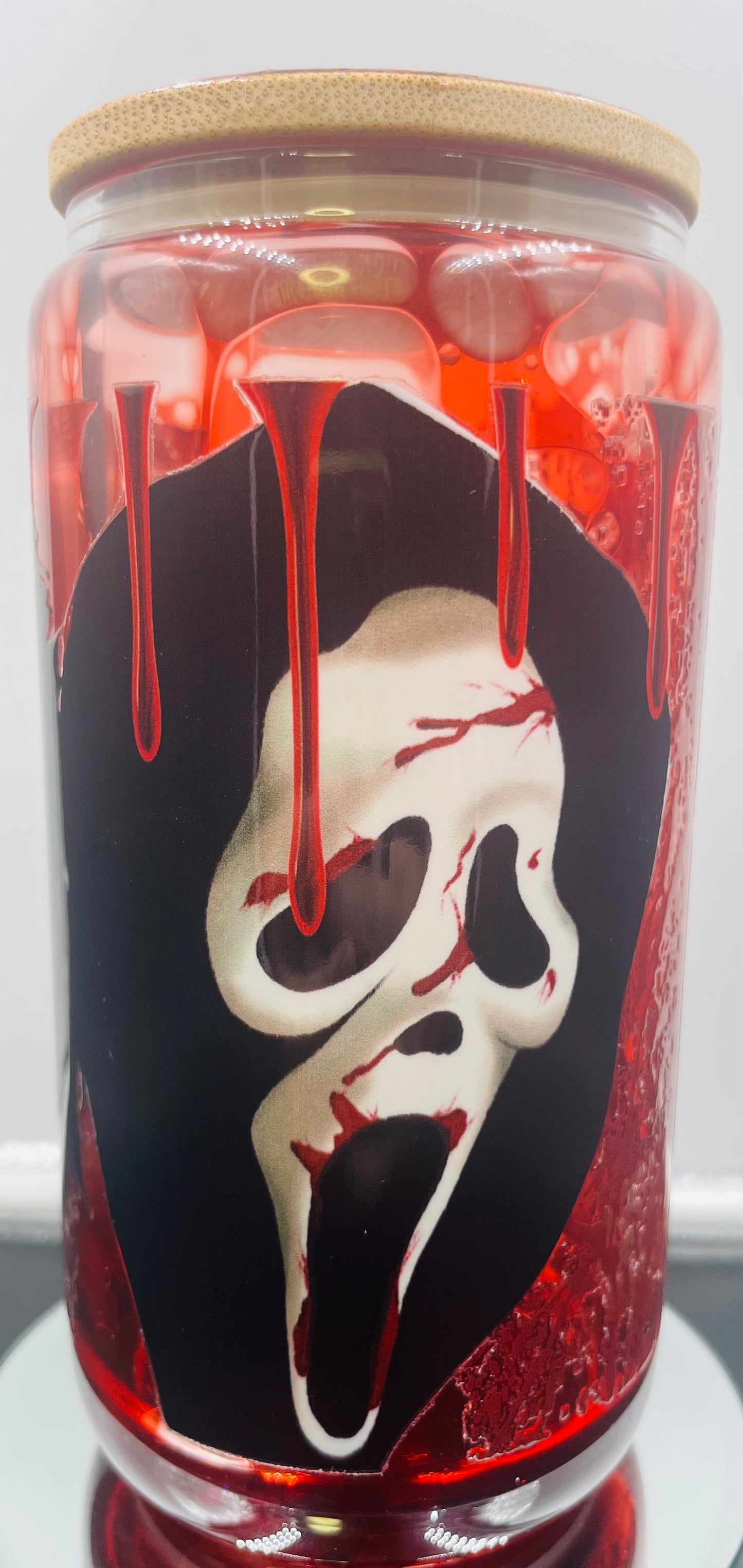 Horror 16oz glass blood drip tumbler
