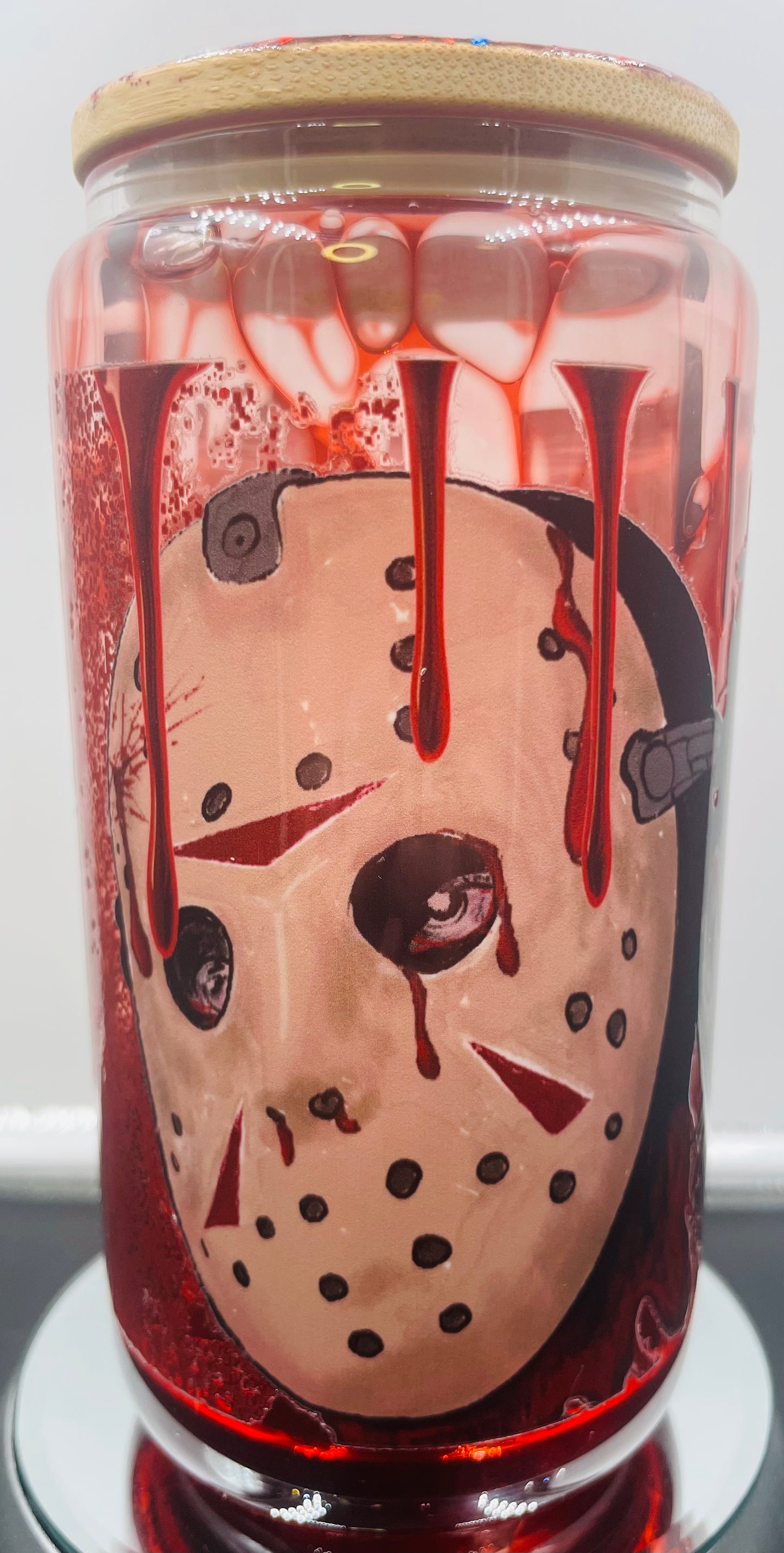 Horror 16oz glass blood drip tumbler