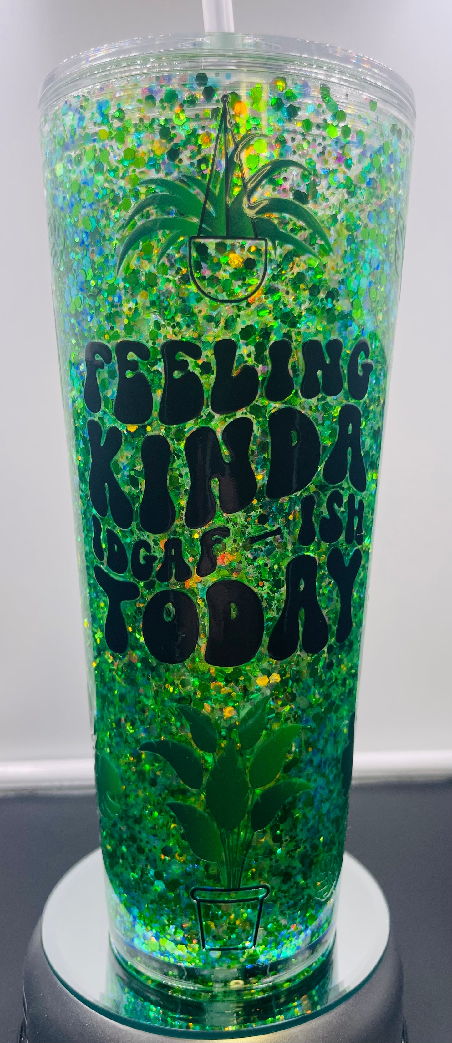 Green Plants Lava drip 24oz acrylic tumbler