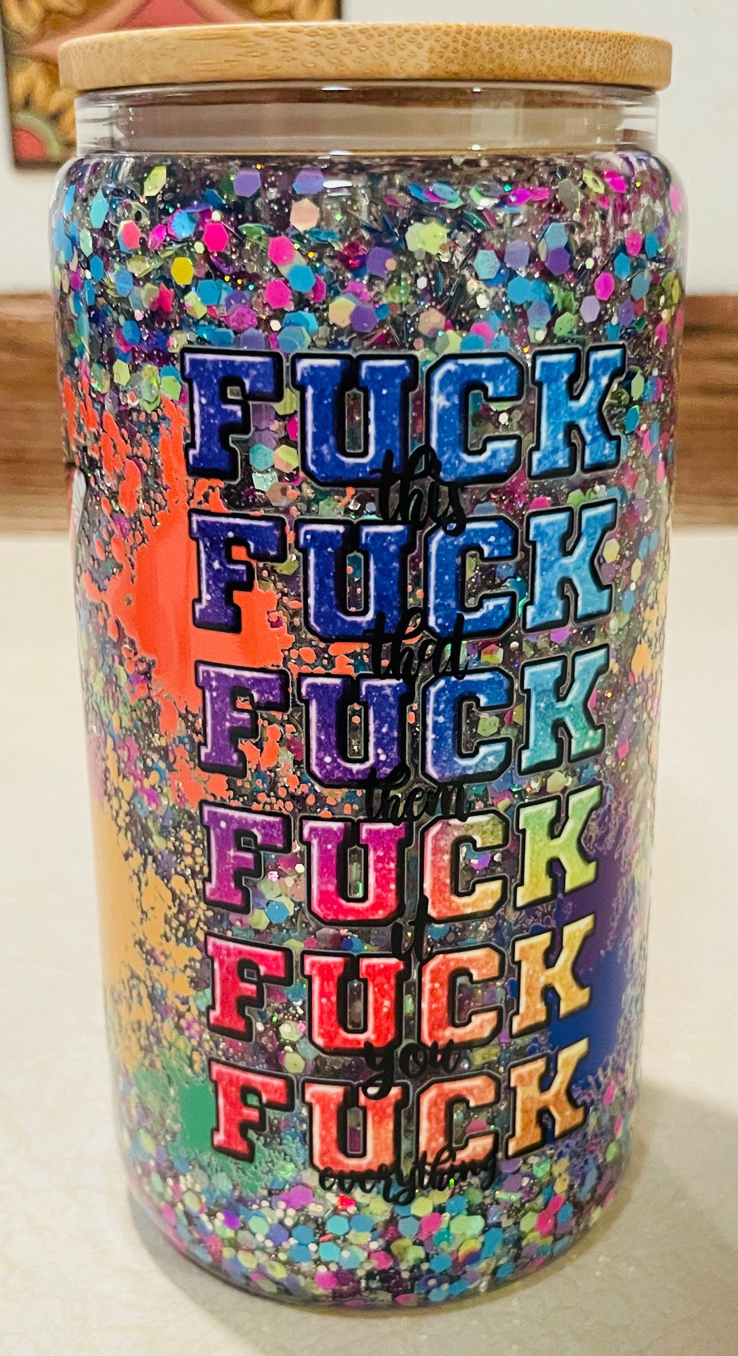 Skull 16oz Glass snow globe tumbler