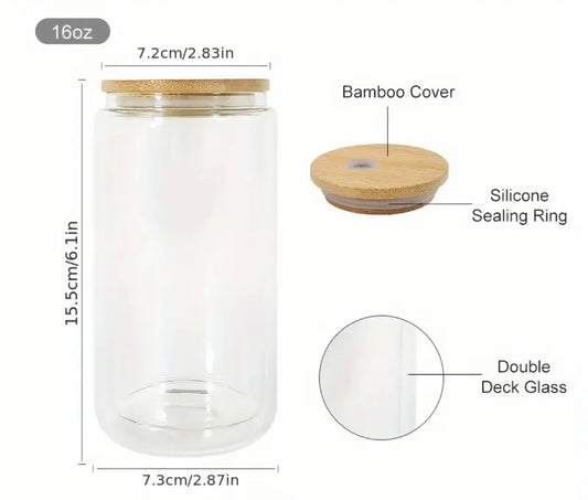 Customize a 16oz glass glitter globe tumbler