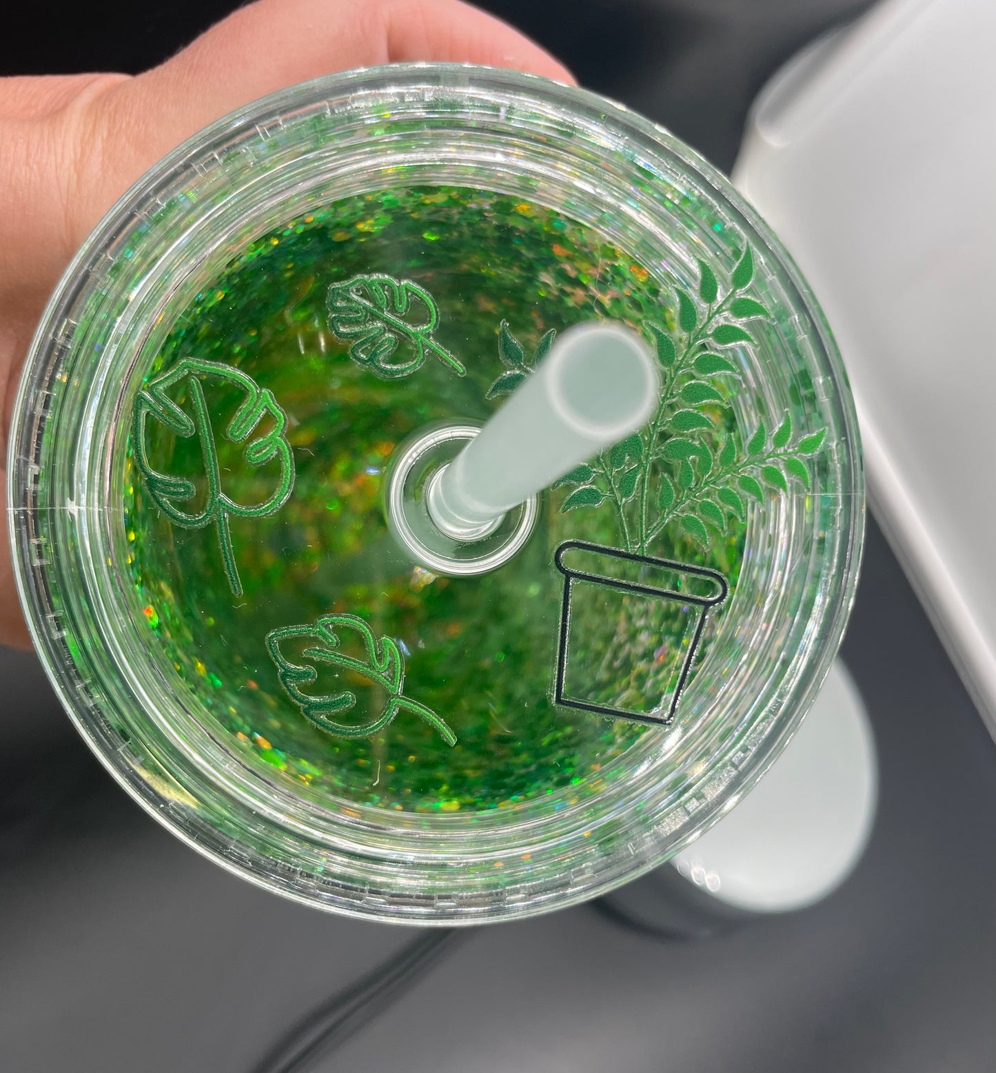 Green Plants Lava drip 24oz acrylic tumbler