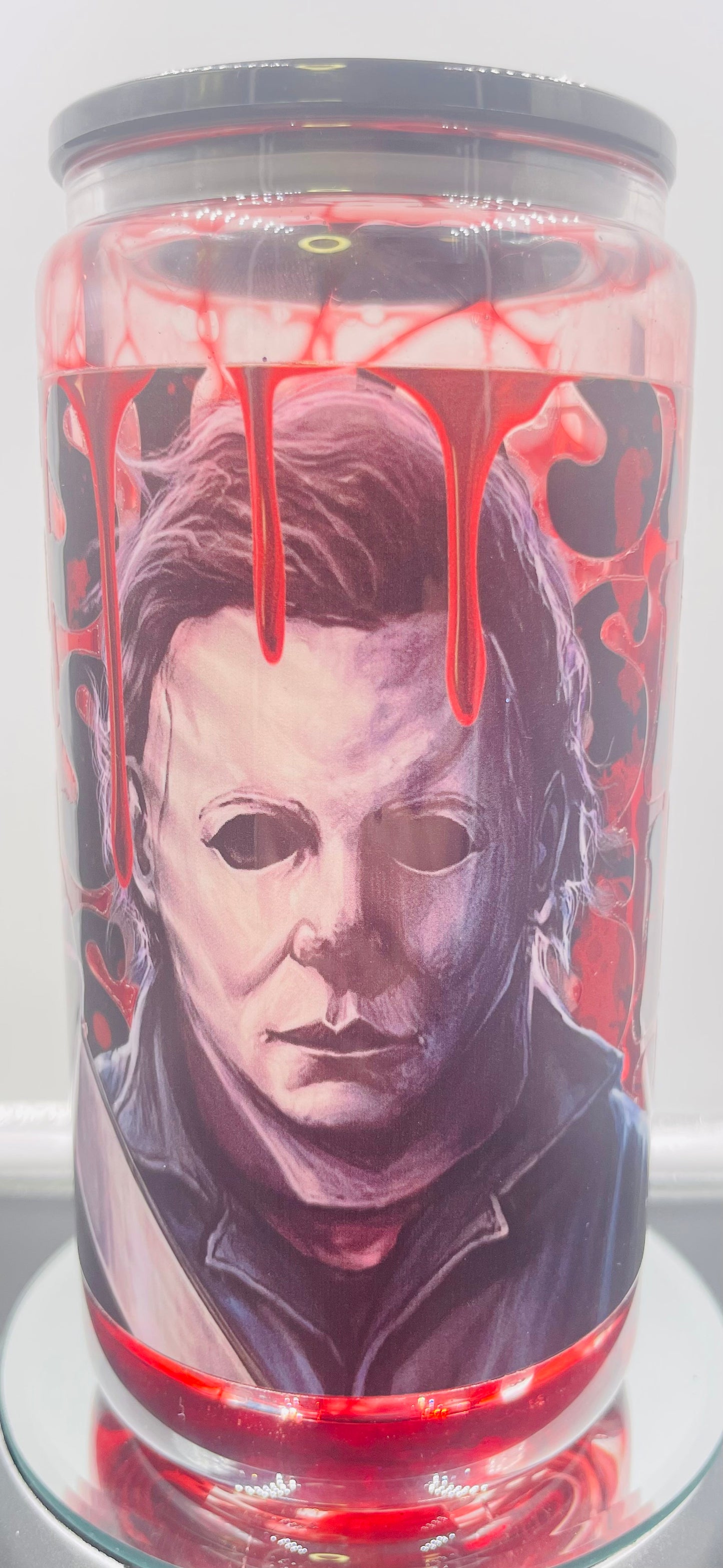 Horror (Michael Myers) 16oz glass blood drip tumbler