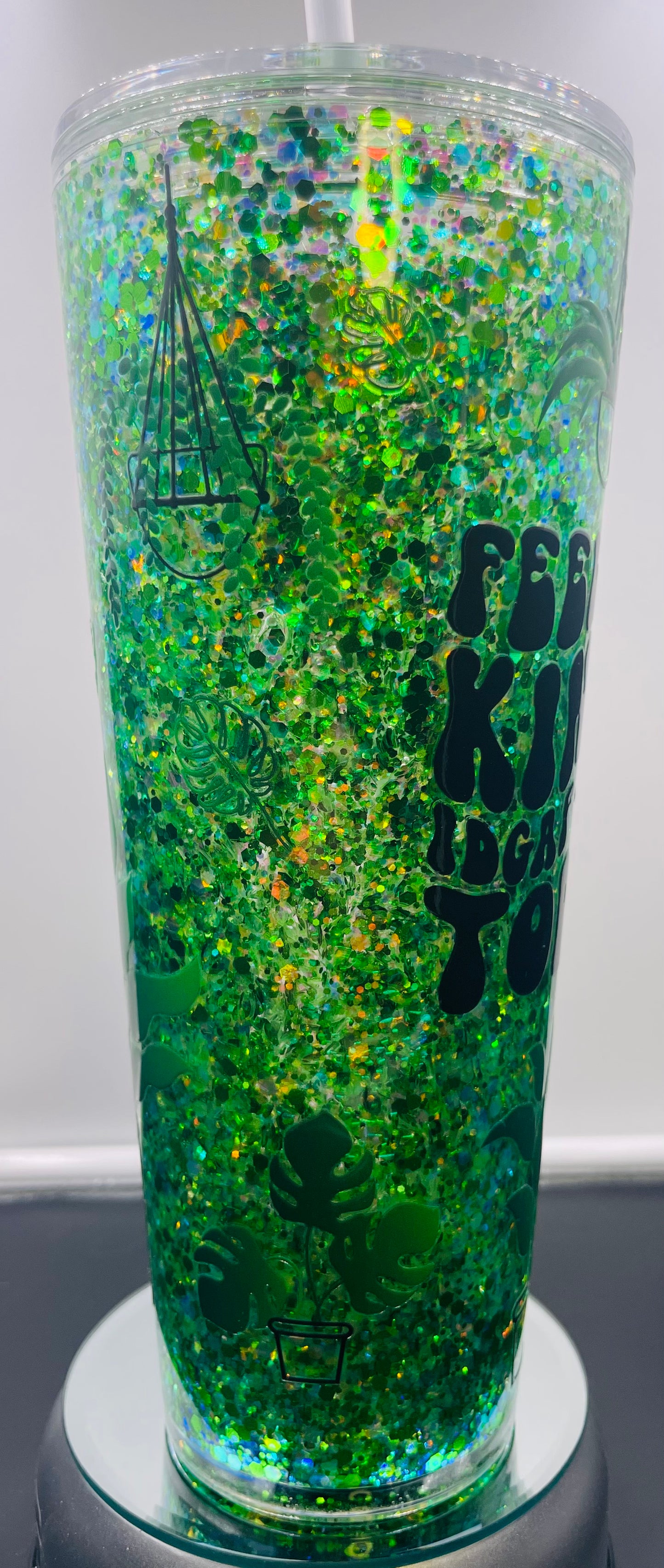 Green Plants Lava drip 24oz acrylic tumbler