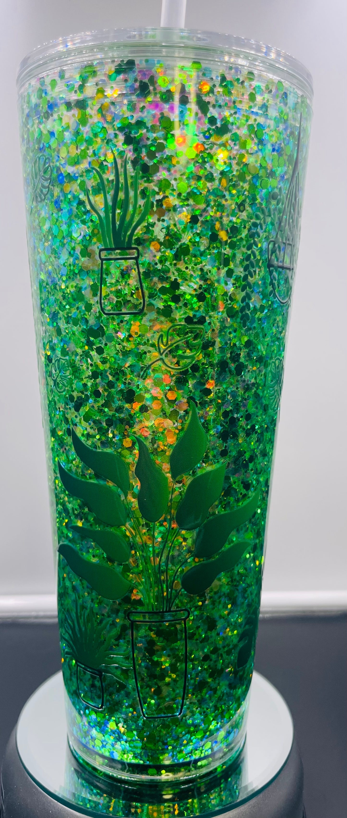 Green Plants Lava drip 24oz acrylic tumbler