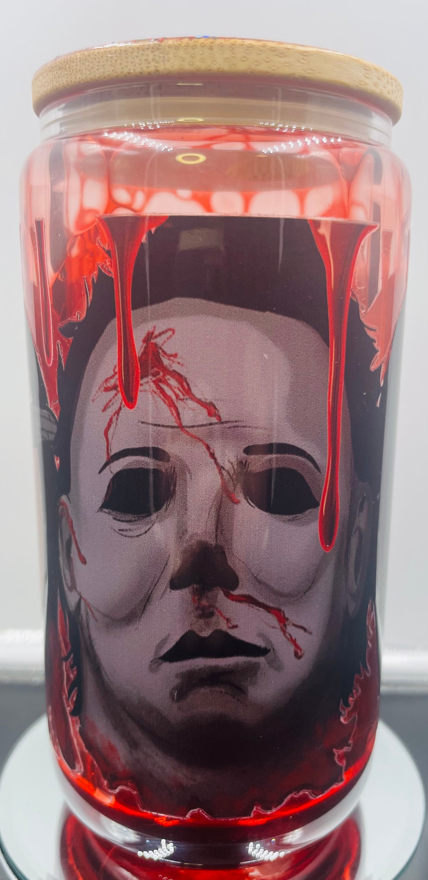 Horror 16oz glass blood drip tumbler