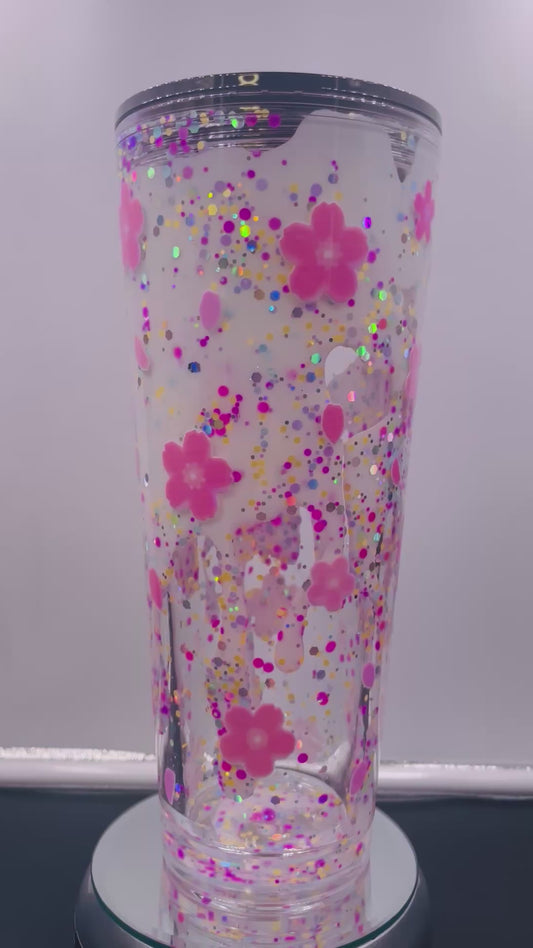 Flowers 24oz acrylic Lava drip tumbler