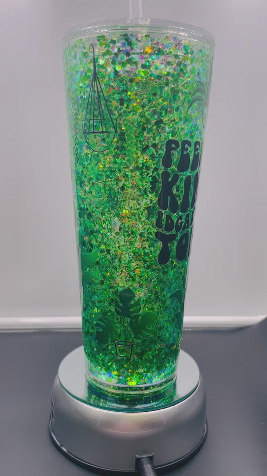Green Plants Lava drip 24oz acrylic tumbler