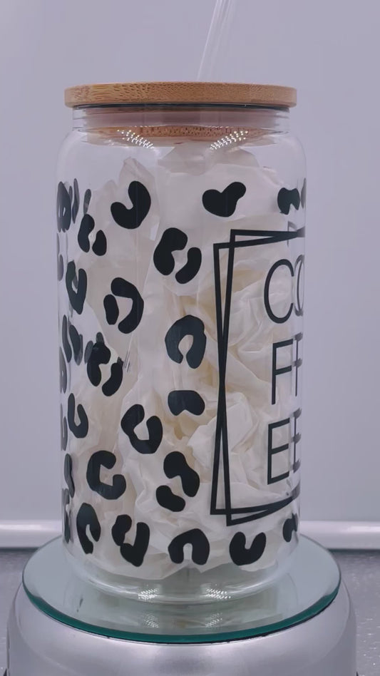 Coffee 16oz glass can tumbler